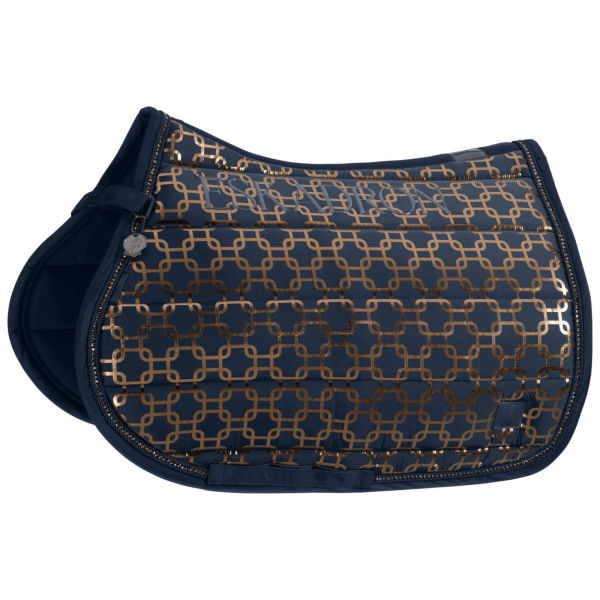 Eskadron Saddle Pad Glossy Chain Crystal Platinum FW24, Jumping Saddle Pad