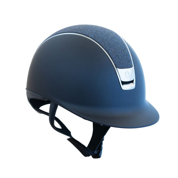 Samshield Riding Helmet Classic 2.0 SM, Top Crystal Fabric Sw Paradise Shine, Trim + Blazon Chrome