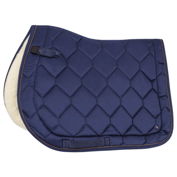 QHP Saddle Pad Classy, Jumping Saddle Pad with Fur Edge