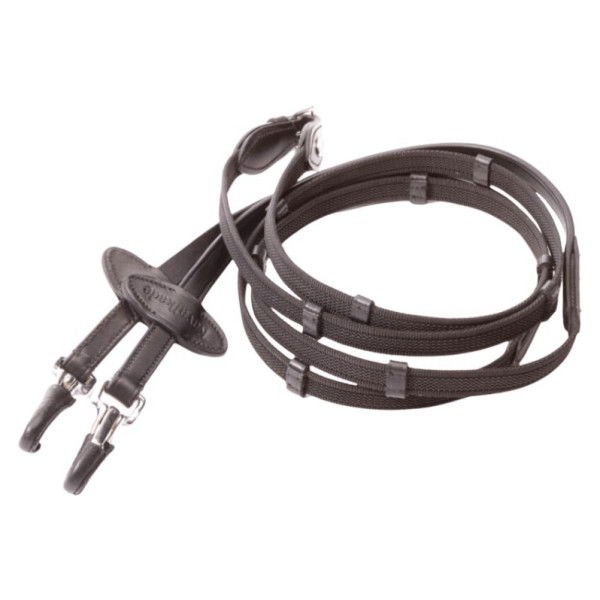 Kavalkade Rubber Reins Silent, with Bars, Martingale Slider