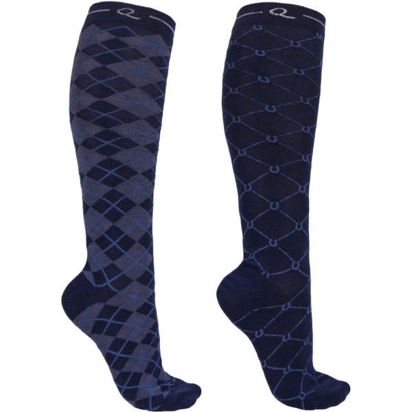 QHP Riding Socks Classic, Knee Socks, Set of 2