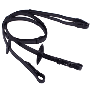 QHP Anti Rutsch Zügel, Gummizügel, mit Lederstoppern QHP Anti Rutsch Zügel, Gummizügel, mit Lederstoppern