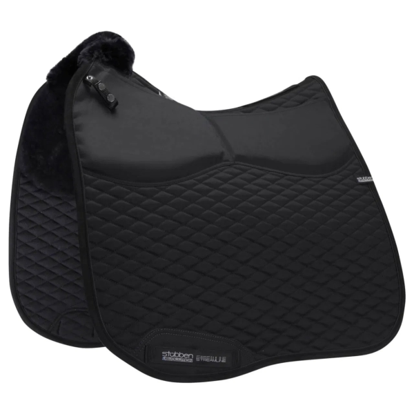 Stübben Saddle Pad Streamline Dressage, Correction Saddle Pad, with Sheepskin